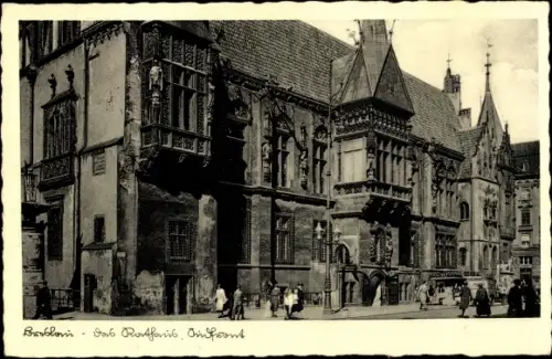 Ak Wrocław Breslau Schlesien, Rathaus