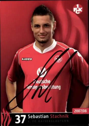 Autogrammkarte Fußballer Sebastian Stachnik, 1. FC Kaiserslautern, Autogramm