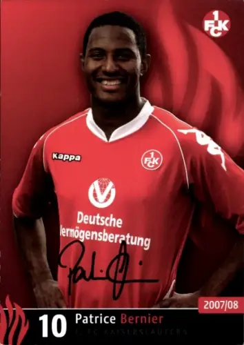 Autogrammkarte Fußballer Patrice Bernier, 1. FC Kaiserslautern, Autogramm