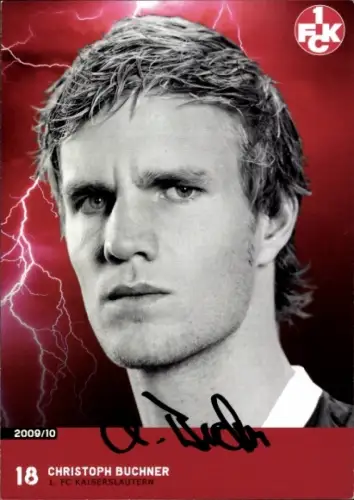 Autogrammkarte Fußballer Christoph Buchner, 1. FC Kaiserslautern, Autogramm