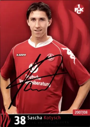 Autogrammkarte Fußballer Sascha Kotysch, 1. FC Kaiserslautern, Autogramm
