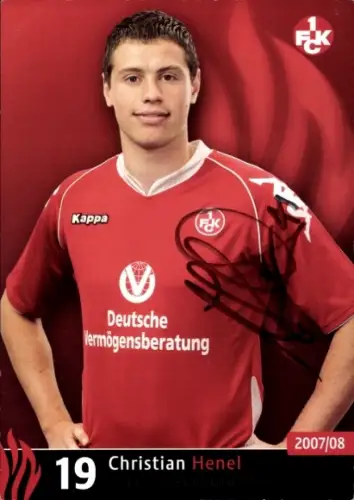 Autogrammkarte Fußballer Christian Henel, 1. FC Kaiserslautern, Autogramm