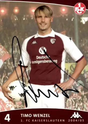 Autogrammkarte Fußballer Timo Wenzel, 1. FC Kaiserslautern, Autogramm