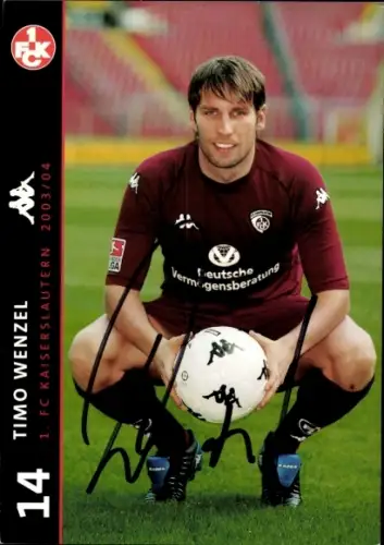 Autogrammkarte Fußballer Timo Wenzel, 1. FC Kaiserslautern, Autogramm