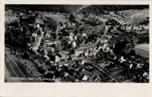 Ak Brebach Fechingen Saarbrücken im Saarland, Luftaufnahme von  Saar, Häuser, Landschaft, 