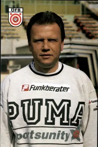 Autogrammkarte Fußballer Erich Obermayer, Rapid Wien