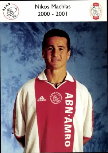 Autogrammkarte Fußballer Nikos Machlas, ADC Ajax Amsterdam