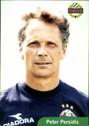 Autogrammkarte Co Trainer Peter Persidis, Rapid Wien