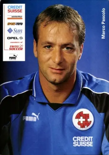 Autogrammkarte Fußballer Marco Pascolo, SFV ASF, Schweiz