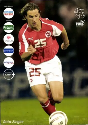 Autogrammkarte Fußballer Reto Ziegler, SFV ASF, Schweiz