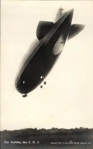 Ak Luftschiff, Zeppelin, Aufstieg des Z.R. 3