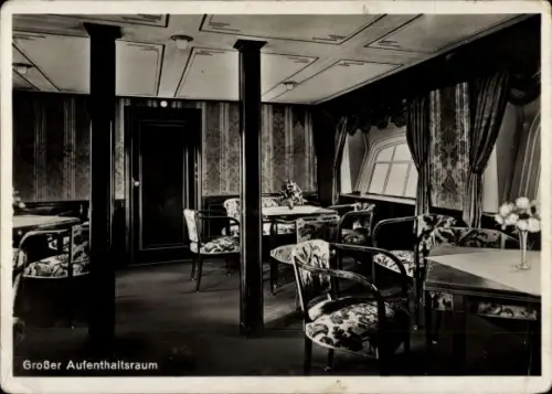 Ak Luftschiff, Zeppelin, Großer Aufenthaltsraum