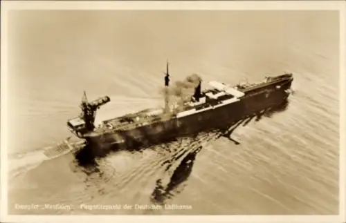 Ak Dampfer Westfalen, Flugstützpunkt der Deutschen Lufthansa