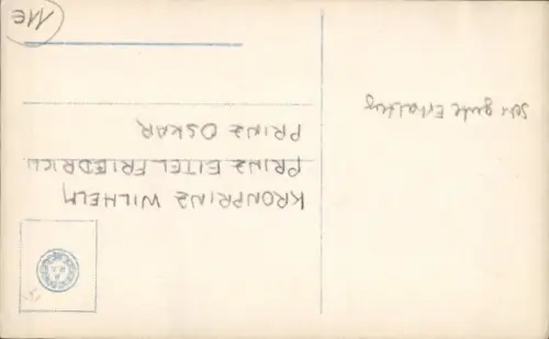 Ak Kronprinz Wilhelm von Preußen, Eitel Friedrich Prinz von Preußen, Oskar Prinz von Preußen