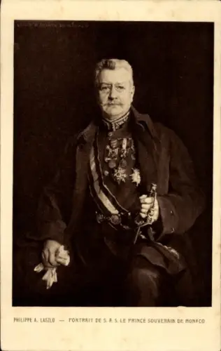 Ak Prinz Louis II von Monaco, Portrait