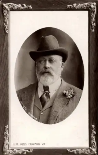 Präge Passepartout Ak König Eduard VII., Portrait