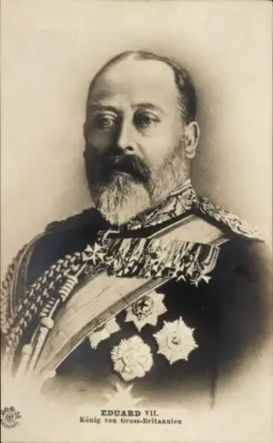 Ak Edward VII, König von England, Portrait in Uniform, Orden, NPG 266-38