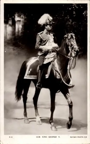 Ak König George V von England, Porträt zu Pferd