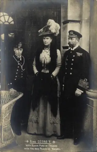 Ak König Georg V. von England, Queen Mary, Prince of Wales