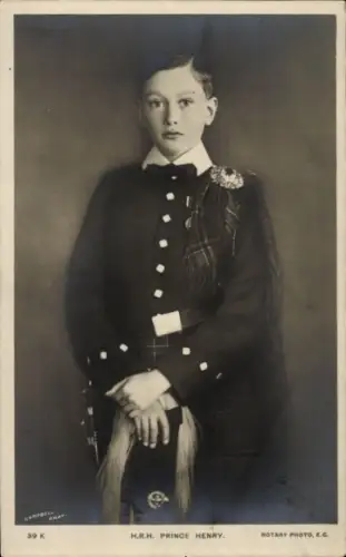 Ak Prince Henry, Adel Großbritannien, Portrait