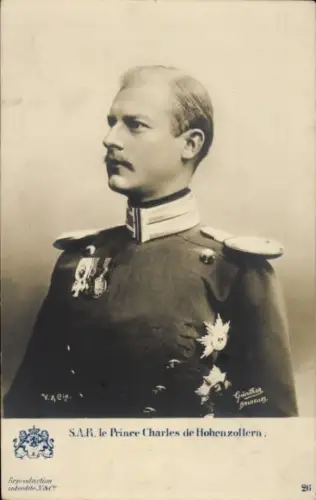 Ak Prinz Karl Anton von Hohenzollern, Portrait in Uniform, Orden, Generalleutnant