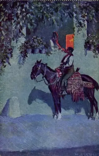 Künstler Ak Bertuchi, Mariano, Pelando la pava