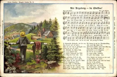 Lied Ak Wilhelm Vogel, Mei Arzgeberg, du Edelstaa, erzgebirgische Mundart