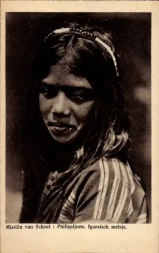 Ak Philippinen, Missien van Scheut, Igorotsch meisje