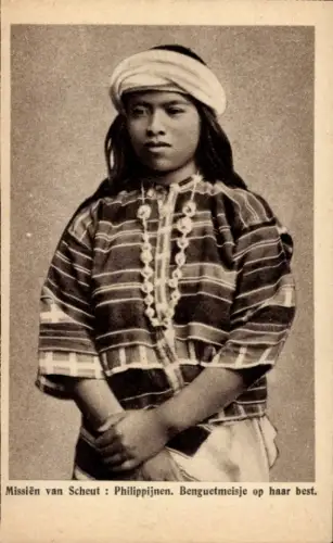 Ak Philippinen, Missien van Scheut, Benguetmeisje op haar best