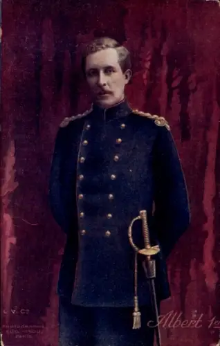 Ak Albert I, König von Belgien, Portrait