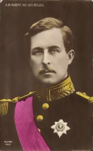 Ak König Albert I. von Belgien, Portrait