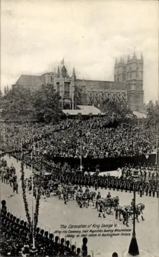 PC London England, Coronation of King George V, reture te Buckingham Palace