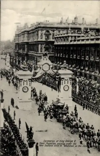 Ak Coronation of King George V, New Zealand Arch in Whitehall