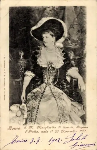 Künstler Ak Margherita di Savoia, Königin von Italien, Portrait