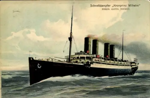 Ak Schnelldampfer Kronprinz Wilhelm, Norddeutscher Lloyd Bremen NDL