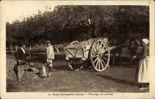 CPA Notre Normandie, Mesurage des pommes
