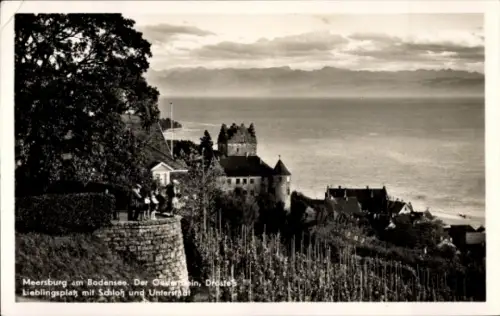 Ak Meersburg am Bodensee, Meersburg am Bodensee, Schloss, Unterstadt, Gruppenfoto