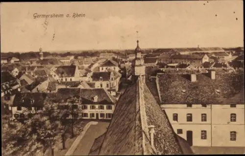 Ak Germersheim am Rhein, Stadtansicht, Dächer, Germersheim a. Rhein