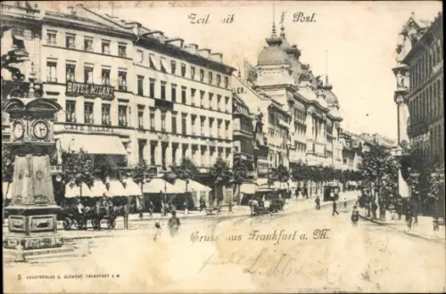 Ak Frankfurt am Main, Hotel Milan, Zeil,  Straßenansicht,  