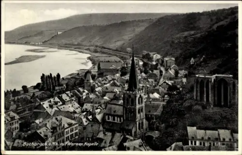 Ak Bacharach am Rhein, Stadtansicht mit Werner Kapelle