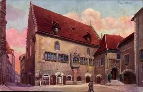 Ak Regensburg an der Donau Oberpfalz, Altes Rathaus,   Architektur, 