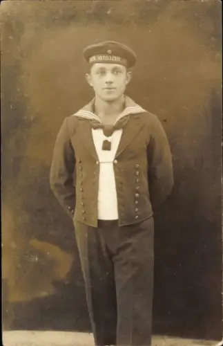 Foto Ak Deutscher Marinesoldat in Uniform, Marine-Artillerie