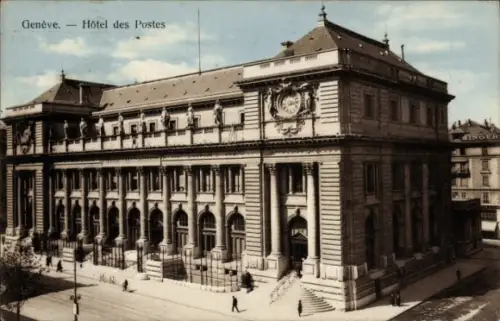 Ak Genève Genf Schweiz, Hôtel des Postes,  SINGER, 