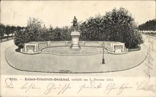 Ak Köln am Rhein, Kaiser Friedrich Denkmal