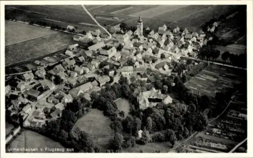 Ak Irmelshausen Höchheim in Unterfranken, Fliegeraufnahme