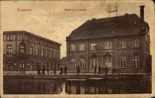 Ak Hagenow in Mecklenburg, Teilansicht, Mühle