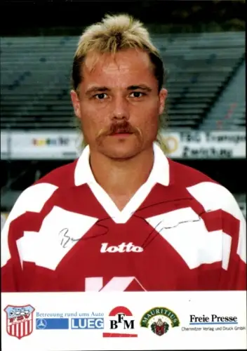 Autogrammkarte Fußballer Bernd Tipold, FSV Zwickau, Autogramm
