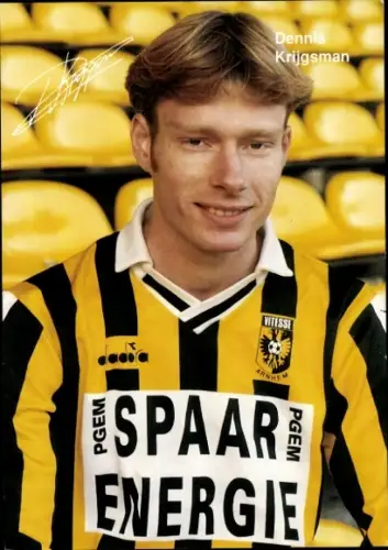 Autogrammkarte Fußballer Dennis Krijgsman, Arnheim, Autogramm