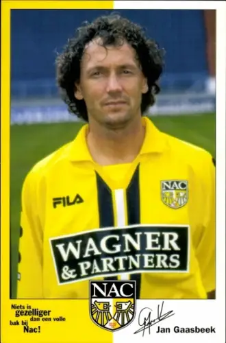 Autogrammkarte Fußballer Jan Gaasbeek, NAC Breda, Autogramm