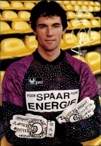 Autogrammkarte Fußballer Raimond van der Gouw, Arnheim, Autogramm